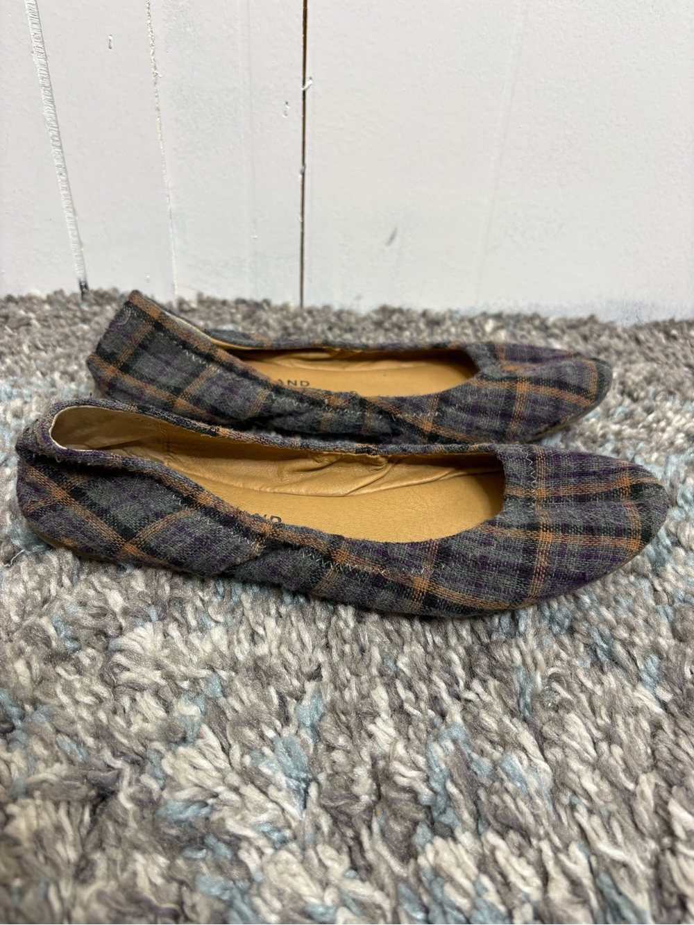 Lucky Brand Shoes Womens 6 Emmie Ballet Flats Soft Knit Plaid Academia light